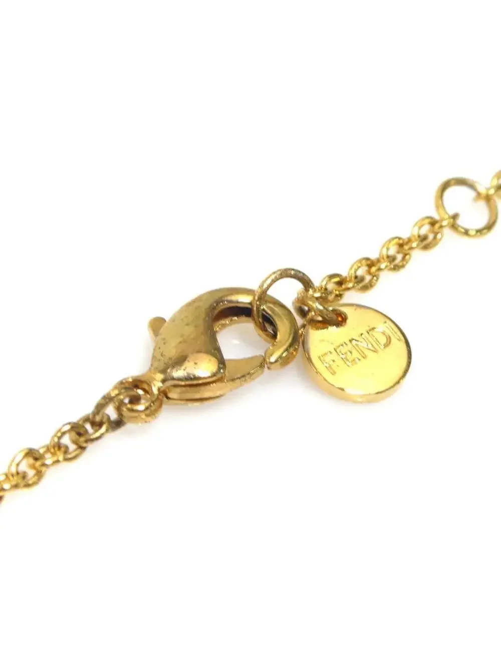 Auth Fendi Necklace Gold/White #302612F16B